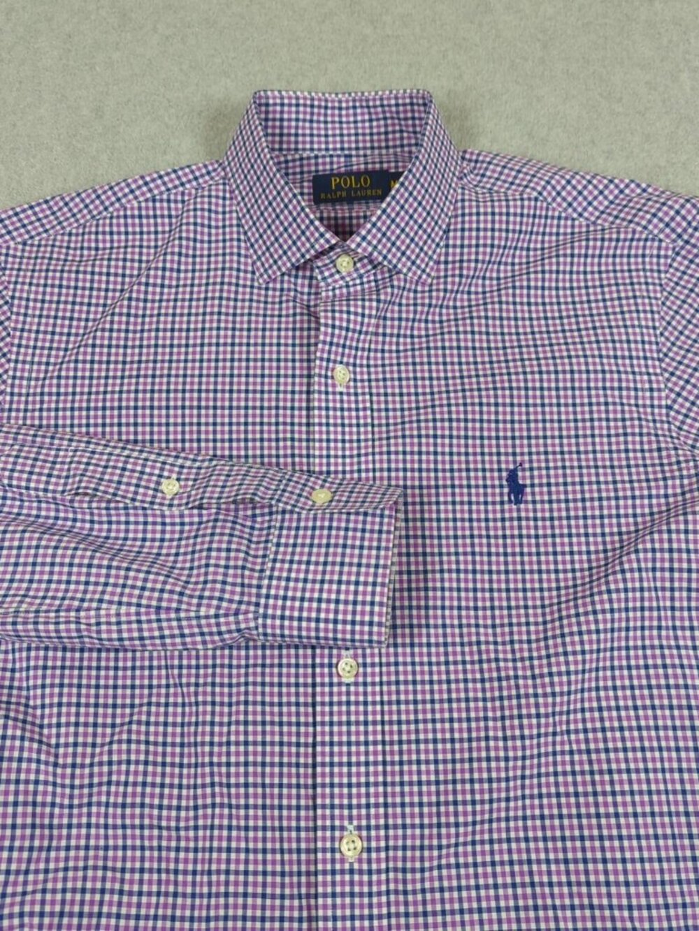Polo Ralph Lauren Shirt Men's Medium Purple Long Sleeve Casual Preppy Button Up